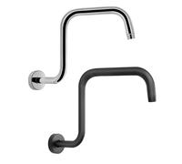 MoSundi Brazo de extensión de ducha plateado de 32,5 cm con brida, para soporte de montaje en techo de acero inoxidable resistente para ducha de lluvia, interfaz G1 2