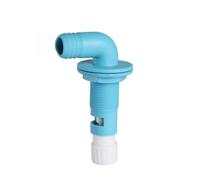 MoSundi Cabezal de pulverización aireador ajustable para sistemas Livewell, manguera de 3/4 a 1-1/8 pulgadas, polipropileno de grado marino, codo 90, azul y blanco