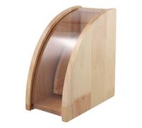 MoSundi Caja de almacenamiento de filtro de café de madera, soporte de papel de goteo en forma de abanico para elaboración manual, 17,8 x 16,5 x 10 cm, color madera natural