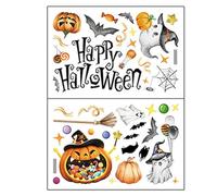 MoSundi Calcomanías de pared extraíbles de Halloween con diseño de la muerte de la muerte de la muerte, bruja, calabaza, para Halloween, fiesta, hogar, bar, suelo, calcomanía de pared para festival de