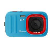 MoSundi Cámara digital con zoom de 16X, 2.5K QHD y resolución de 72MP, compacta para vlogging y cámara web, rojo y azul