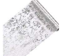 MoSundi Camino de mesa con lentejuelas brillantes para decoración de bodas, fiestas, mantel brillante, 28 x 1000 cm, compatible con eventos de fotografía de novia, dorado y plateado