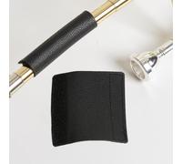 MoSundi Cojín protector de mano de trombón para trompeta, cubierta protectora de cuello de piel sintética para protector de válvula, compatible con instrumentos de saxofón y latón, negro C
