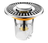 MoSundi Colador de drenaje de suelo para baño, cocina, ducha, cuerpo de acero inoxidable con núcleo de resorte de latón, 33-45 mm, sello de silicona a prueba de fugas, drenaje rápido de 90 grados