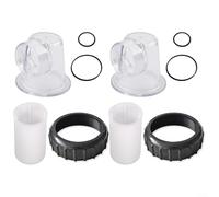 MoSundi Componentes de bomba de circulación de repuesto SPS25 SPS50 SPS75 SPS100, transparente para tapa de prefiltro y kit de tamiz de succión con junta tórica para sistemas de piscina (2 juegos)