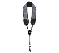 MoSundi Correa para el cuello de saxofón bordado de cuero para saxofón soprano, tenor, alto, barítono, negro y blanco, 25 x 10,2 x 1,2 cm TS12