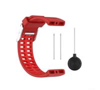 MoSundi Correas de reloj de silicona para Polar V800, correa de repuesto para diseño de dos tonos, resistente al sudor, banda de actividad flexible 123 + 74 mm (rojo + rojo)