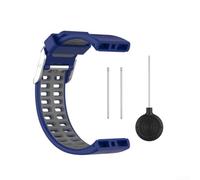 MoSundi Correas de reloj de silicona para Polar V800, correa de repuesto para diseño de dos tonos, resistente al sudor, correa de actividad flexible 123 + 74 mm (azul + gris)