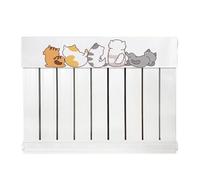 MoSundi Cubierta antipolvo para radiador para uso doméstico, tela de franela suave con estampado floral moderno, escudo antipolvo para radiadores verticales, 60 cm, 80 cm, 100 cm, 160 cm, 180 cm, gato