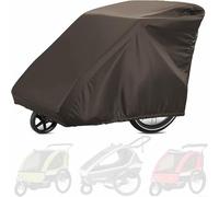 MoSundi Cubierta de remolque de bicicleta resistente 210D Oxford, diseño impermeable y resistente al viento para Qeridoo para BURLEY para remolques dobles Thule, para todo tipo de clima, café (color