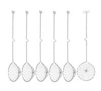 MoSundi Cuchara ranurada de acero inoxidable con gancho, 23,5 cm para separador de yema de huevo, patatas fritas y olla caliente, paquete de 6 unidades 316 para acero inoxidable