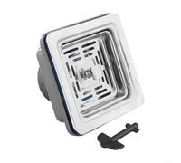 MoSundi Desagüe cuadrado de acero inoxidable de 110 mm con filtro de elevación resistente a la corrosión, trampa de residuos de cocina, para una fácil instalación, color gris
