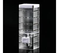 MoSundi Dispensador de jabón manual de pared de 250 ml para baño, dispensador de jabón líquido PP+PS transparente para cocina, oficina, champú y gel de ducha, 6 x 6 x 16,5 cm