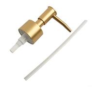 MoSundi Elegante bomba dispensadora de jabón de repuesto con acabado de cuello 28 400, bomba de loción antideslustre, para cosméticos y cuidado de la piel, plata (oro cepillado)