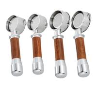MoSundi Espresso - Portafiltro sin fondo para modelos DL/BAE01 de 58 mm E61 y 51 mm, acero inoxidable 304 con mango de madera, cesta de filtro extraíble para Rancilio/Sanremo/Breville, 51 mm, 2 orejas