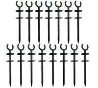 MoSundi Estaca de guía de manguera de jardín resistente, paquete de 20, soporte de manguera de plástico verde para el cuidado del césped, organiza caminos de riego (15 piezas)