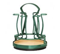 MoSundi Estante giratorio para copas de vino para encimera de cocina, 6 ganchos que ahorra espacio, soporte para copas con diseño giratorio, compatible con mesa de comedor (blanco) y verde