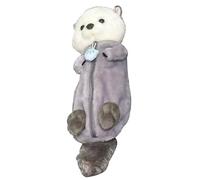 MoSundi Estuche de peluche para lápices, bolsa de papelería suave y bonita para estudiantes escolares, espacioso almacenamiento de 27 cm con diseño de muñeca gris, ligero y fácil de transportar