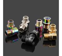 MoSundi Extensor de pedal de bicicleta de 16 mm para bloqueo de manivela de acero cromado, espaciador de manivela de pies anchos, alivio de fricción para CNC anodizado para oro negro
