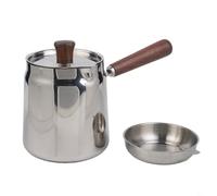 MoSundi Freidora de acero inoxidable 304 con mango de nogal y cesta para freír, capacidad de 1,5 L y 2,0 L, antideslizante, para uso doméstico y cocina A-1