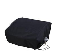 MoSundi Funda para parrilla de 22 pulgadas con capucha, protector de mesa impermeable para patio al aire libre, material duradero 600D con hebilla ajustable y costuras selladas, color negro, 17.5 x 18