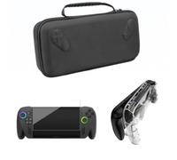 MoSundi Funda protectora con protector de pantalla de vidrio templado y bolsa de almacenamiento para consola portátil ASUS ROG Ally X, color negro transparente