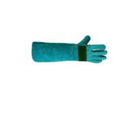 MoSundi Guantes de cuero de doble capa para aseo de mascotas para protección antiarañazos y antimordeduras, gruesos y elásticos con palma antideslizante, 60 cm/45 cm