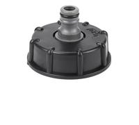 MoSundi IBC - Conector adaptador para válvula de tanque de agua de rosca gruesa de 2 pulgadas con manguera de jardín de 1/2 pulgada, plástico, compatible con contenedores IBC del Reino Unido y Europa