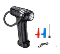 MoSundi Inflador de neumáticos de coche con pantalla digital de 12 V con carga USB inalámbrica, luz LED y para apagado automático, motocicletas, bicicletas