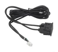 MoSundi Interfaz de panel de navegación de coche de 6 pines a USB para entrada de audio, cable de extensión de montaje en salpicadero, 145 cm, ABS negro