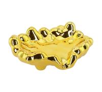 MoSundi Jabonera creativa para baño o cocina, bandeja de jabón antideslizante autodrenante con rayas elevadas, material plástico ABS, 15 x 11 x 5 cm, compatible con jabón de barra y esponja, oro