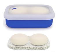 MoSundi Jabonera de viaje de silicona a prueba de fugas con almohadilla de drenaje para almacenamiento de barras de champú sólido y acondicionador, color blanco