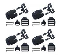 MoSundi Juego de 4 cierres de cubierta de spa con ranura, cerraduras de repuesto, llaves deslizantes y tornillos para cubiertas de bañera, no necesita cortar, color negro