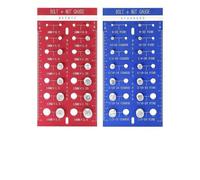 MoSundi Juego de comprobadores de rosca de tuerca y pernos con 28 herramientas métricas y de calibre estándar para mecánica y proyectos de bricolaje, rojo y azul