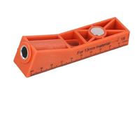 MoSundi Juego de guía de taladro angular de 15 grados con localizador magnético de nailon, escala métrica e imperial para carpintería de bricolaje, color naranja