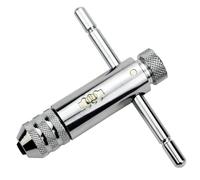 MoSundi Juego de llaves de trinquete ajustables con mango en T con 5 grifos de tornillo para M3-M8, kit de 6 llaves de grifo de acero con acabado cromado