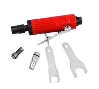 MoSundi Juego de rectificadora neumática con portabrocas de 3 mm/6 mm, 10 cabezales de molienda y entrada de aire filtrado para metalurgia, con llaves y junta de entrada japonesa