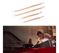 MoSundi Kit de 4 cables de cobre con correa de tierra para motor, con terminales de anillo de 5/16 pulgadas clasificados 62 A para marco de carrocería de coche y camión, 805 mm de longitud