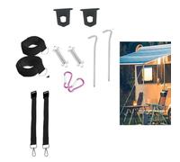 MoSundi Kit de fijación de toldo con correas de tormenta para toldos Fiamma F35/F45/F65 para caravanas y caravanas, sistema de tensión ajustable resistente a la intemperie con clavijas de tierra y