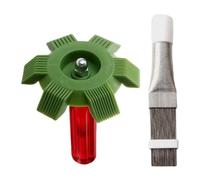 MoSundi Kit de limpieza de 2 piezas de peine de aleta de aire acondicionado y bobina de condensador, cepillos de acero inoxidable y plástico para mantenimiento de aire acondicionado, uso residencial o