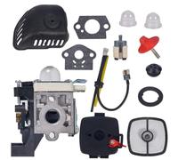 MoSundi Kit de montaje de carburador y filtro de aire compatible con recortadoras Echo SRM225/GT225/PAS225/SHC225/PPF225, juego de 8 piezas de metal y plástico en blanco y negro