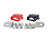 MoSundi Kit de montaje de terminal de barra de bus de cobre negativo positivo, bloque de distribución chapado en estaño de 32 V 100 A con cubiertas aislantes, sistemas de energía alternativos (A)