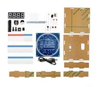 MoSundi Kit de soldadura de bricolaje LED Reloj digital: Pantalla giratoria de alarma de temperatura Control de brillo Proyecto de aprendizaje electrónico 90 mm (verde)