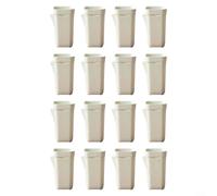 MoSundi Macetas transparentes de riego automático con agujeros de drenaje, plástico con mechas y etiquetas, para plantas de interior suculentas de interior, color blanco, 16 juegos (16 piezas pequeñas