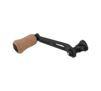MoSundi Mango basculante único de fibra de carbono de 70 mm para carretes Daiwa Fuego Salamandura, perilla redonda atornillada con 2 rodamientos, accesorio para caña de pescar, dorado y plateado