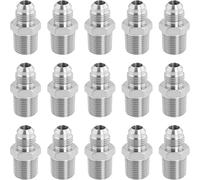 MoSundi Manguera hidráulica de alta presión, adaptador macho JIC 37° a 3/8 NPT de acero inoxidable 316L, paquete de 15 conectores rectos para sistemas de fluidos