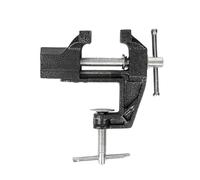 MoSundi Mini abrazadera giratoria de tornillo de mesa, soporte de piezas pequeñas de hierro fundido para joyas de bricolaje, fabricación de modelos y reparación del hogar, negro y plateado