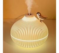 MoSundi Mini humidificador con forma de cebolla, 300 ml, USB, portátil, para coche, oficina, dormitorio, escritorio, con dos modos de nebulización y luz nocturna, color blanco