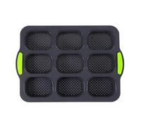 MoSundi Molde de silicona para hornear pan francés con 9 canalones, bandeja antiadherente para horno para baguettes, apto para lavavajillas, utensilios de cocina, gris, G G