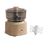 MoSundi Molinillo eléctrico de carne con hoja de acero inoxidable, 13,5 x 10,16 cm, ajo, cebolla, nueces, verduras, alimentos para bebés, desmontable, fácil limpieza, marrón